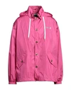 Versace Man Jacket Fuchsia Size 40 Polyamide, Cotton In Pink