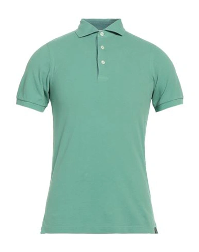 Gran Sasso Man Polo Shirt Sage Green Size 34 Cotton