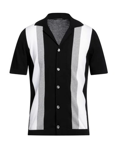 Tagliatore Colour-panneled Cotton Shirt In Nero