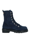 Stuart Weitzman Woman Ankle Boots Navy Blue Size 5.5 Soft Leather