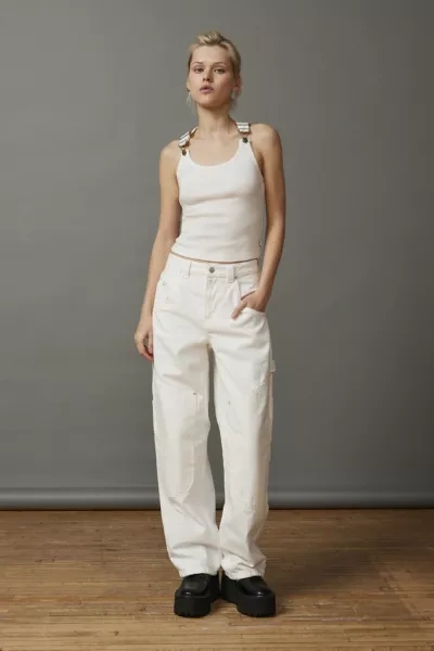 Bdg Bella Baggy Carpenter Jean In White, Women's At Urban Outfitters