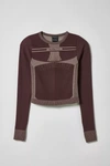 Iets Frans . … Seamless Tie-back Long Sleeve Top In Brown At Urban Outfitters