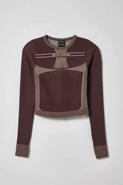 Iets Frans . … Seamless Tie-back Long Sleeve Top In Brown At Urban Outfitters In Brown