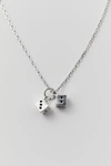 URBAN OUTFITTERS ROLL THE DICE PENDANT NECKLACE IN SILVER, MEN'S AT URBAN OUTFITTERS