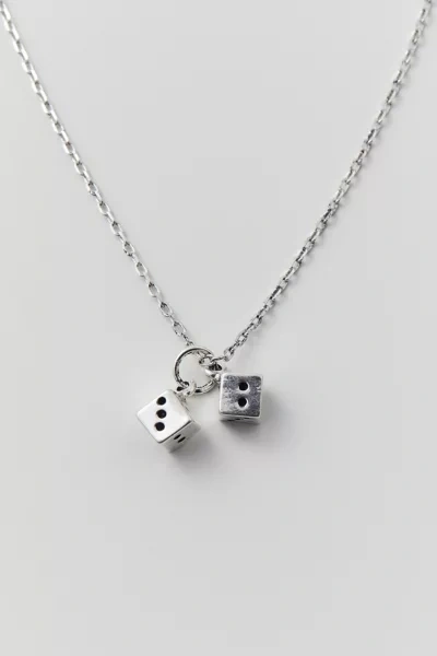 Urban Outfitters Roll The Dice Pendant Necklace In Silver, Men's At  In Metallic