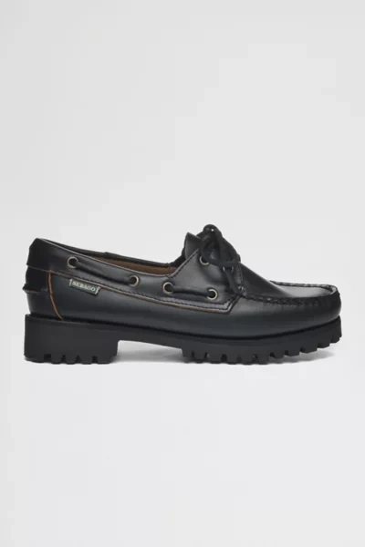 Sebago Ranger Soft Moc Lug Sole Boat Shoe In Total Black, Men's At Urban Outfitters