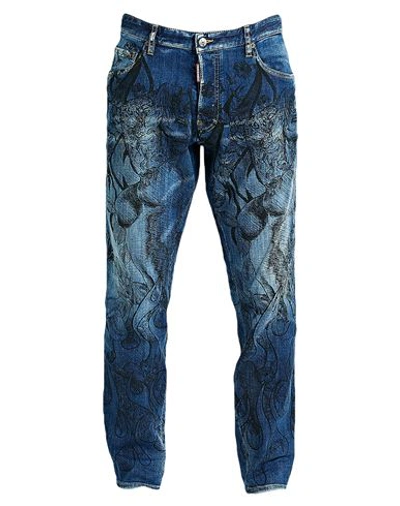 Dsquared2 Man Jeans Blue Size 32 Cotton, Elastane