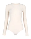 Maison Margiela Woman Bodysuit Cream Size 6 Polyamide, Elastane In White