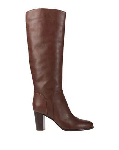 Sergio Rossi Woman Boot Cocoa Size 7.5 Soft Leather In Brown