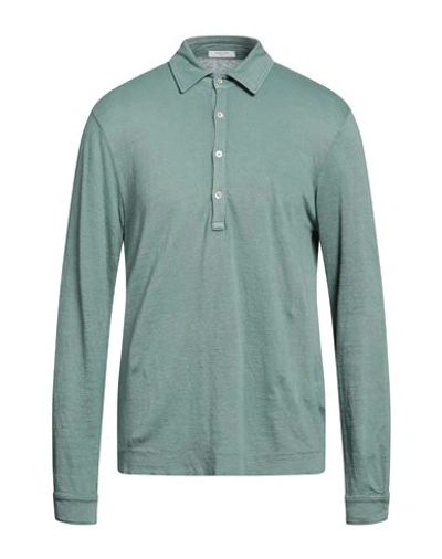 Boglioli Man Polo Shirt Sage Green Size M Linen