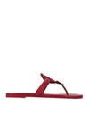Tory Burch Woman Thong Sandal Red Size 8 Soft Leather