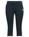 Ea7 Woman Cropped Pants Navy Blue Size Xs Cotton, Elastane