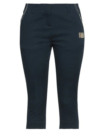 Ea7 Woman Pants Navy Blue Size Xs Cotton, Elastane