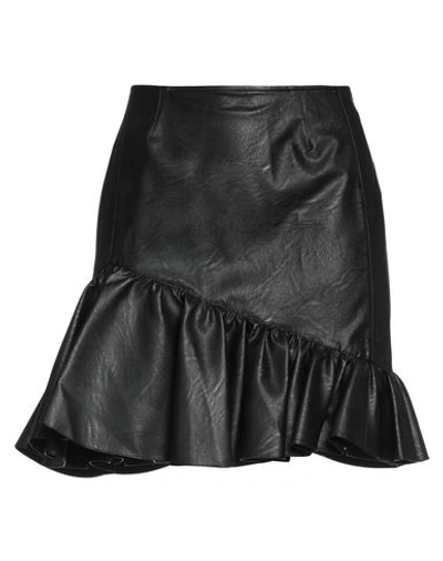 Gina Gorgeous Woman Mini Skirt Black Size 6 Polyurethane, Viscose