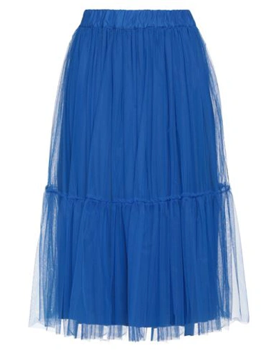 Shirtaporter Woman Midi Skirt Bright Blue Size 8 Polyester