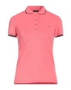 Fred Perry Woman Polo Shirt Coral Size S Cotton, Elastane In Red