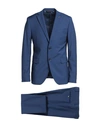 Paoloni Man Suit Blue Size 40 Wool, Elastane