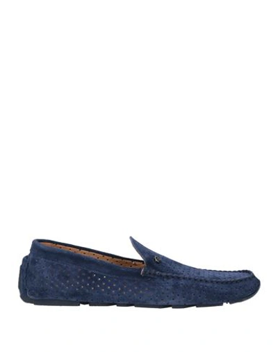 Baldinini Man Loafers Blue Size 13 Soft Leather