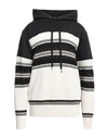 Paolo Pecora Man Sweatshirt Black Size M Cotton, Virgin Wool In Black