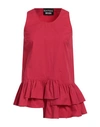 Boutique Moschino Woman Top Red Size 4 Cotton, Elastane