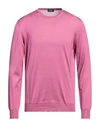 Drumohr Man Sweater Fuchsia Size 44 Cotton In Magenta
