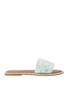De Siena Woman Sandals Sky Blue Size 10 Textile Fibers