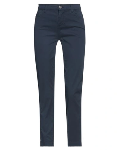 Kaos Jeans Woman Pants Navy Size 25 Cotton, Elastane In Navy Blue