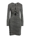 Isabel Marant Jana Cutout Ruched Printed Stretch-jersey Mini Dress In Black