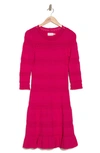 Eliza J Textured Fit & Flare Dress In Pink
