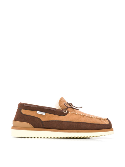 Suicoke Shearling-lined Loafers In Brown