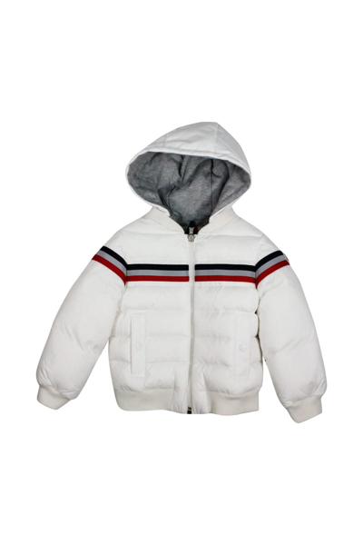 Moncler Kids' Perd Down Jacket With Hood In White