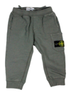 Stone Island Jogging Trousers In Stretch Cotton Fleece With Elastic And Drawstring Waist And Pocket On The Leg In Grey
