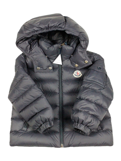 Moncler Kids' Jules Down Jacket Filled With Real Goose Down With Detachable Hood And Zip Closure-. In Blu