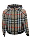 BURBERRY LIGHTWEIGHT WINDPROOF JACKET IN TECHNICAL FABRIC WITH HOOD AND ZIP CLOSURE IN BURBERRY NEW CHECK