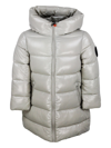 SAVE THE DUCK LONG LUCK DOWN JACKET WITH HOOD WITH ANIMAL FREE PADDING WITH ANIMAL FREE PADDING WITH ZIP CLOSURE A