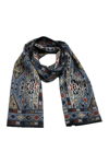 KITON LIGHT SCARF WITH SMALL FRINGES AT THE BOTTOM WITH A PATTERNED MOTIF