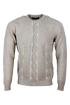 KITON LONG-SLEEVED CREW-NECK SWEATER IN 100% PURE CASHMERE WITH BRAID AND VANISÈ COLORING