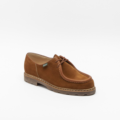 Paraboot Michael Marche Lace-up Shoe In Brown Suede In Wiskey