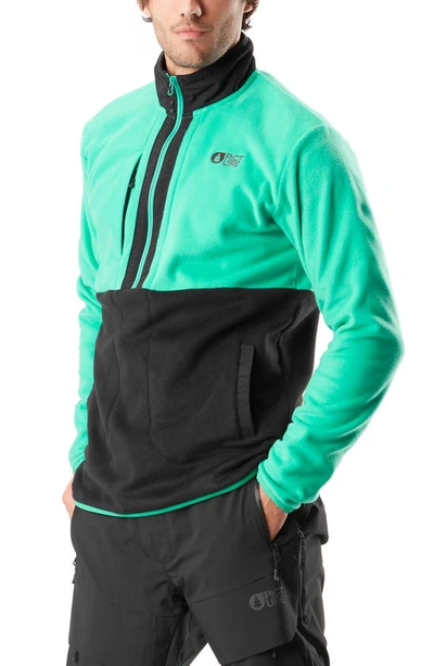 Picture Organic Clothing Matthew Half Zip Fleece Pullover In Black-spectra Green