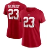 Nike Women's  Christian Mccaffrey Scarlet San Francisco 49ers Super Bowl Lviii Patch Player Name And In Scarlet