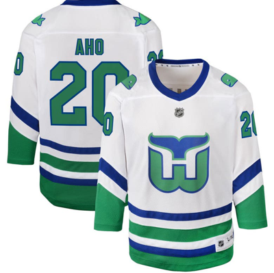 Outerstuff Kids' Youth Sebastian Aho White Carolina Hurricanes Whalers Replica Jersey