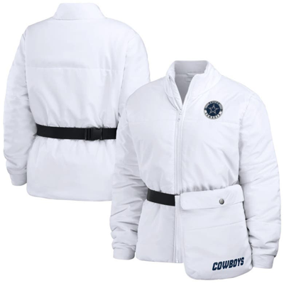 Wear By Erin Andrews White Dallas Cowboys Packaway Full-zip Puffer Jacket