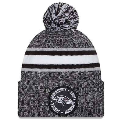 New Era Men's  Heather Black Washington Commanders 2023 Inspire Change Cuffed Knit Hat With Pom