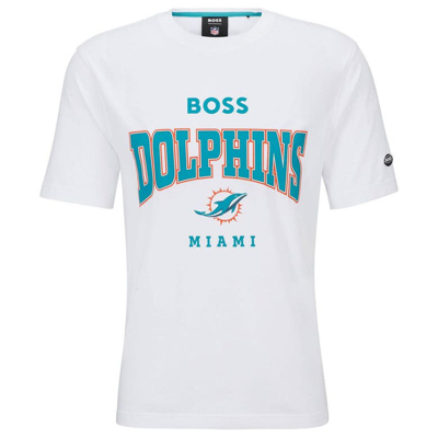 Boss X Nfl White Miami Dolphins Huddle T-shirt