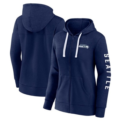 Fanatics Branded Heather College Navy Seattle Seahawks Plus Size City Ties Full-zip Hoodie