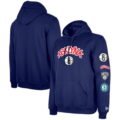 NEW ERA NEW ERA BLUE BROOKLYN NETS 2023/24 CITY EDITION PULLOVER HOODIE