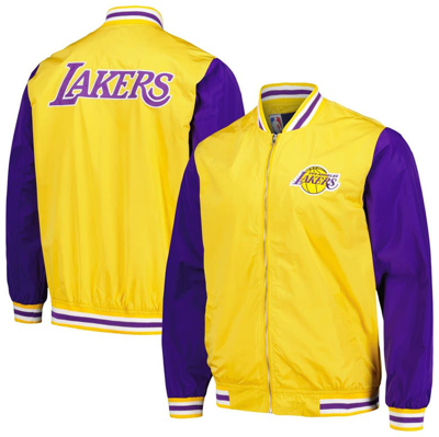 Jh Design Yellow Los Angeles Lakers Full-zip Bomber Jacket