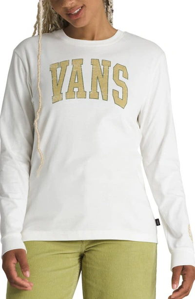 Vans Crest Logo Long Sleeve Graphic T-shirt In Marshmallow