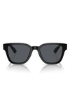 Prada Logo-lettering D-frame Sunglasses In Black