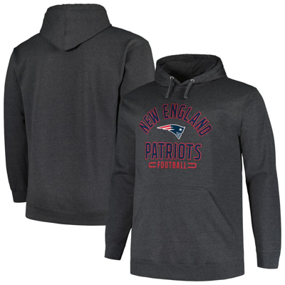 Fanatics Branded Heather Charcoal New England Patriots Big & Tall Pullover Hoodie